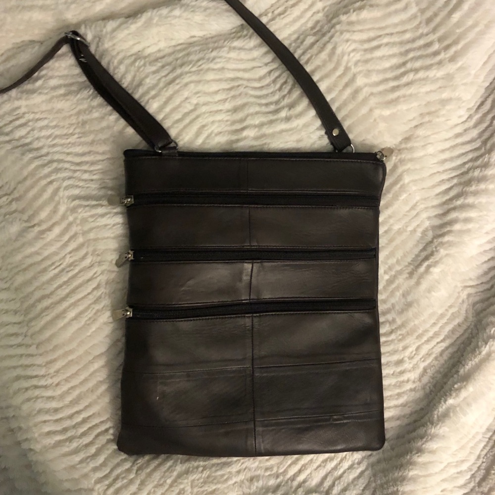 Brown leather purse